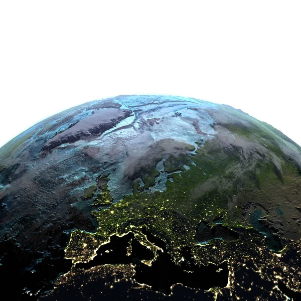 Európa a föld alkonyatkor — Stock Fotó
