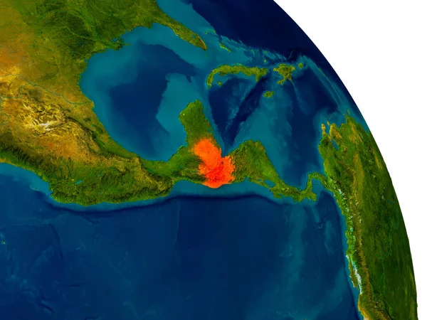 Guatemala am Modell des Planeten Erde — Stockfoto