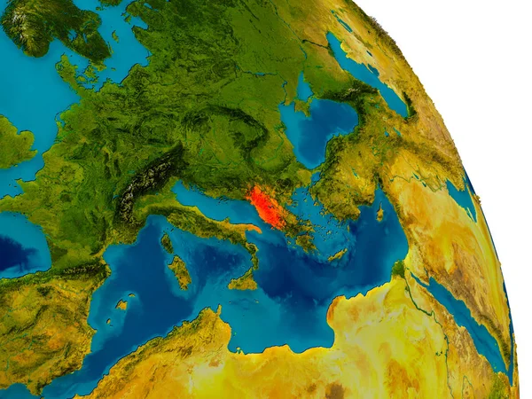 阿尔巴尼亚的地球模型 — 图库照片