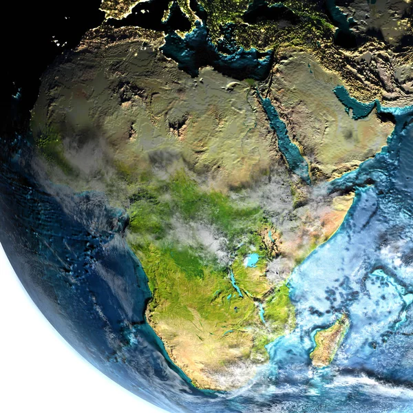 Afrika sabah uzaydan — Stok fotoğraf