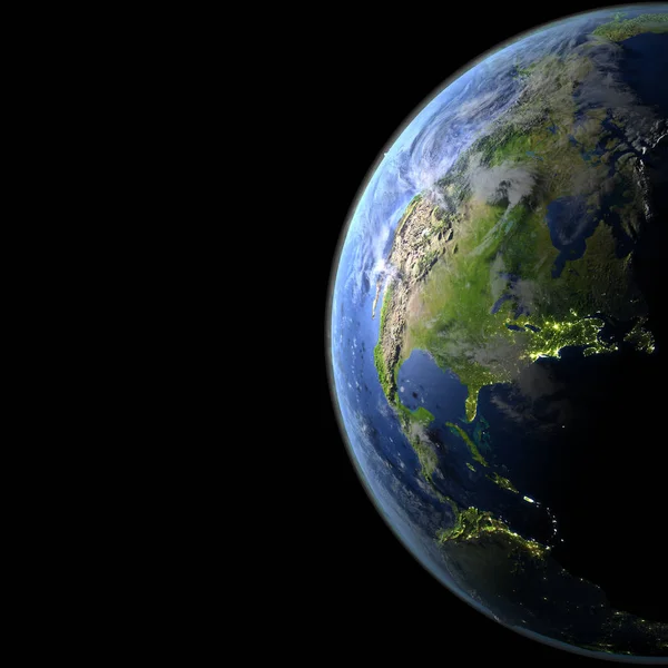 Yörüngeden Kuzey Amerika — Stok fotoğraf