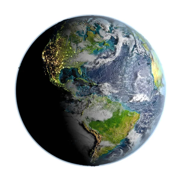 Amerika na detailní planetě Zemi — Stock fotografie