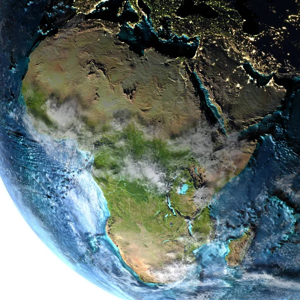 Africa on Earth at dusk — Stock Photo, Image