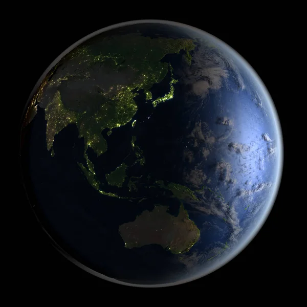 Oost-Azië op de planeet aarde — Stockfoto