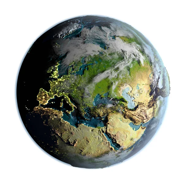 Europa na szczegółowe planety ziemi — Zdjęcie stockowe