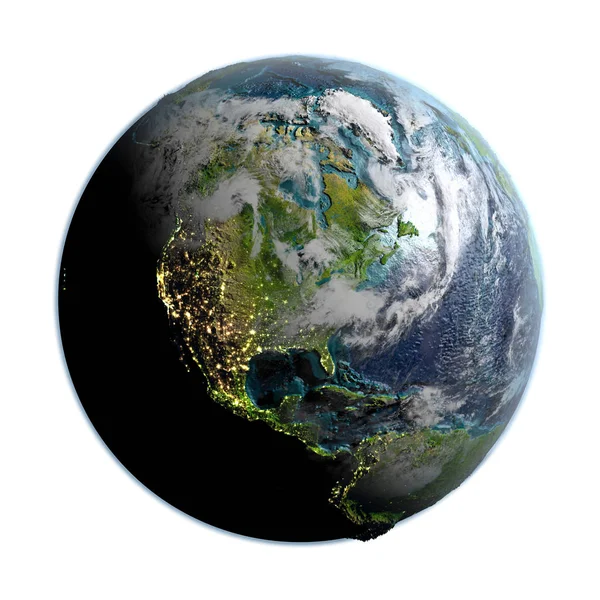 Nordamerika auf dem detaillierten Planeten Erde — Stockfoto