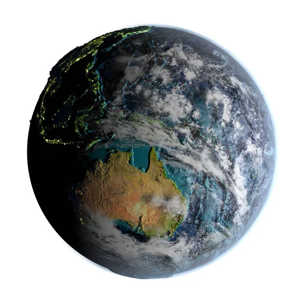 Australia en el planeta Tierra detallado —  Fotos de Stock
