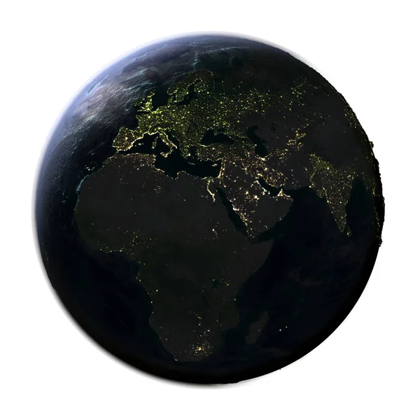 EMEA-regio vanuit de ruimte — Stockfoto