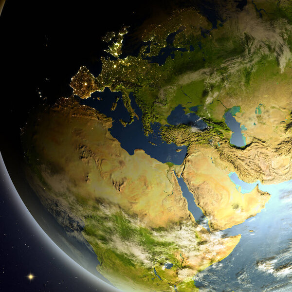 EMEA region from space