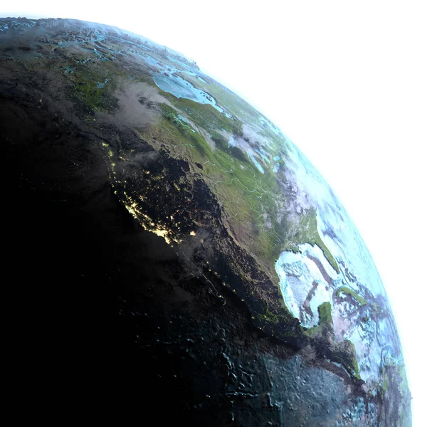 América del Norte desde el espacio en la mañana — Foto de Stock
