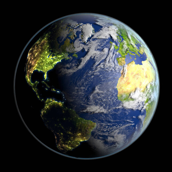 Северное полушарие на планете Земля
