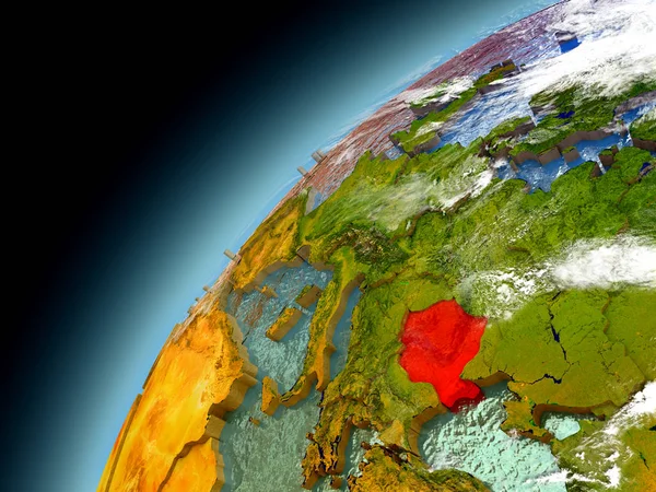 罗马尼亚从模型地球轨道 — 图库照片
