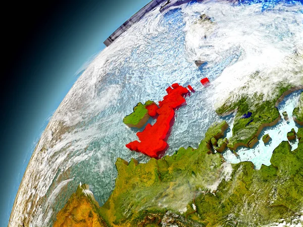 İngiltere modelinin dünya yörüngeden — Stok fotoğraf