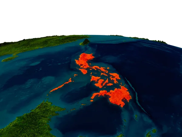 Filipinas en el modelo del planeta Tierra — Foto de Stock