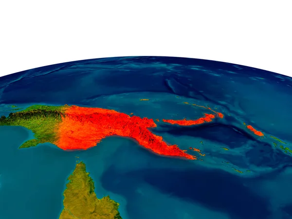 Papúa Nueva Guinea en el modelo del planeta Tierra —  Fotos de Stock