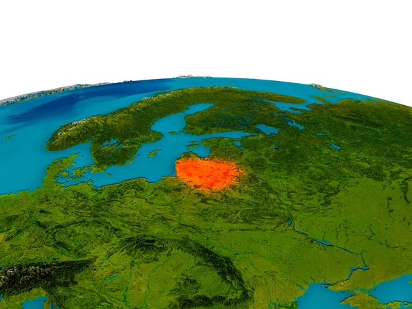 Litva na model planety země — Stock fotografie