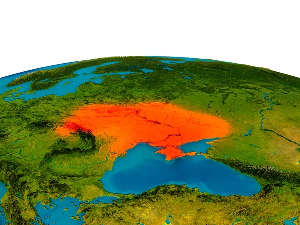 지구의 모델에 우크라이나 — 스톡 사진