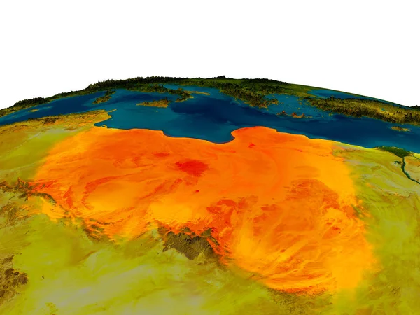 Ливия на модели планеты Земля — стоковое фото
