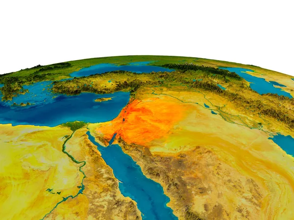 Jordânia no modelo do planeta Terra — Fotografia de Stock