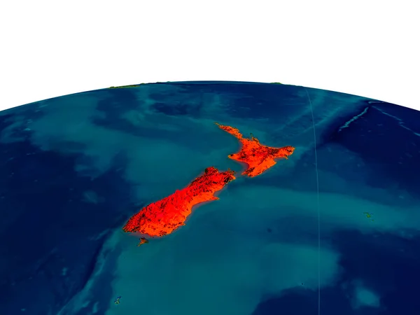 Новая Зеландия на модели планеты Земля — стоковое фото