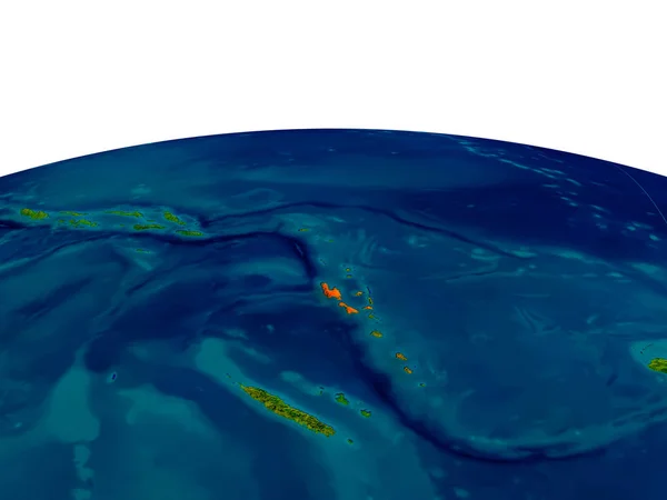 Vanuatu na model planety země — Stock fotografie