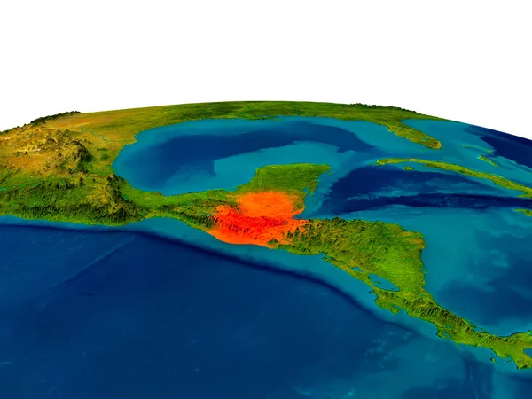 Guatemala en el modelo del planeta Tierra — Foto de Stock