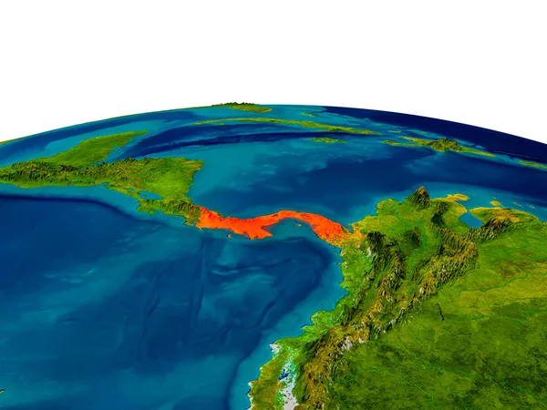 Panama sur le modèle de planète Terre — Photo