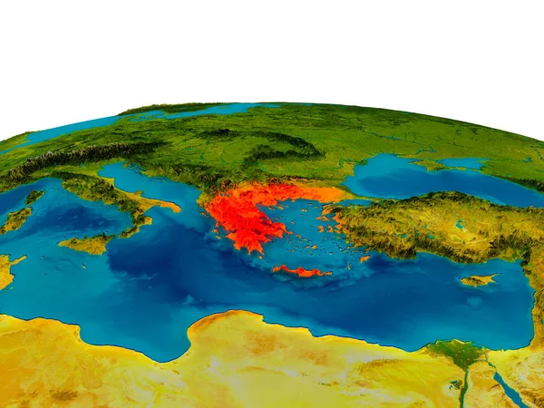 Grecia en el modelo del planeta Tierra —  Fotos de Stock