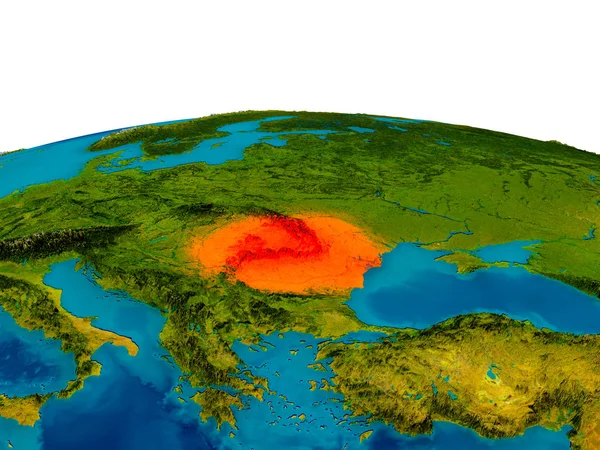 지구의 모델에 루마니아 — 스톡 사진