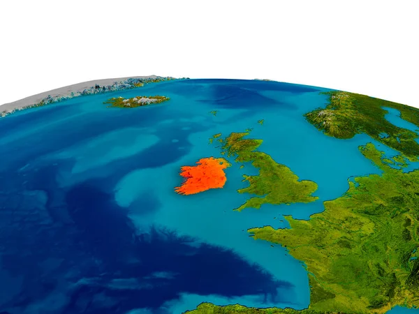 Irlanda en el modelo del planeta Tierra —  Fotos de Stock