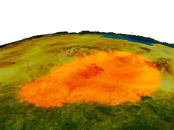 Níger no modelo do planeta Terra — Fotografia de Stock