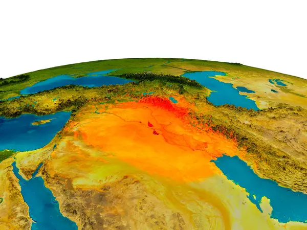 Iraque no modelo do planeta Terra — Fotografia de Stock