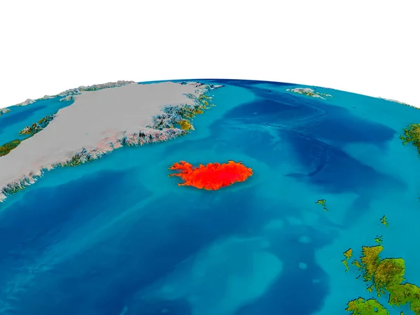 Islandia en el modelo del planeta Tierra —  Fotos de Stock