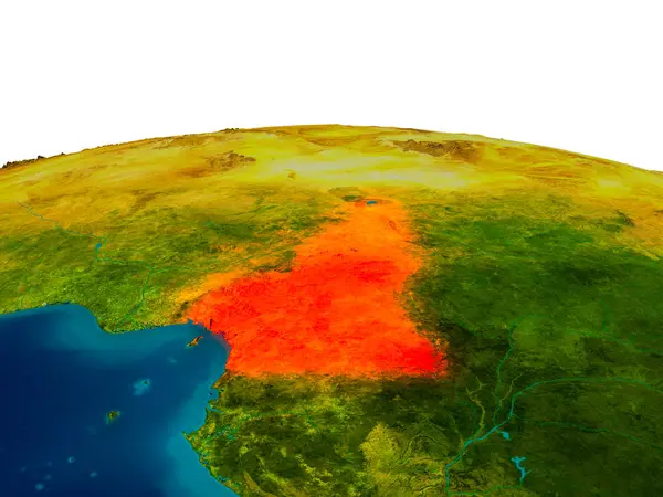 Camerún en el modelo del planeta Tierra —  Fotos de Stock