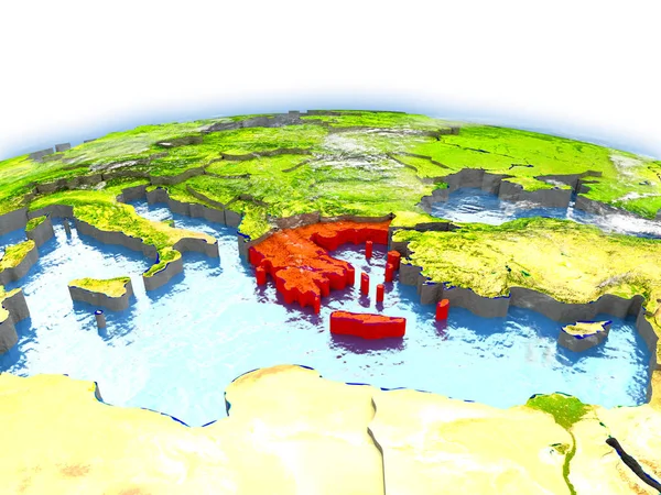 Griechenland auf dem Globus — Stockfoto