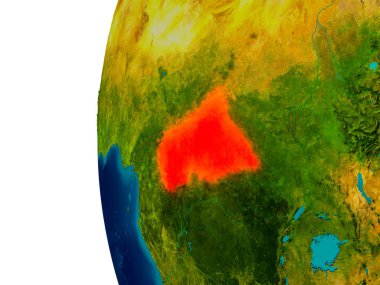 Orta Afrika Dünya gezegeninin modeli