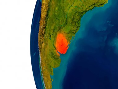 Uruguay Dünya gezegeninin modeli