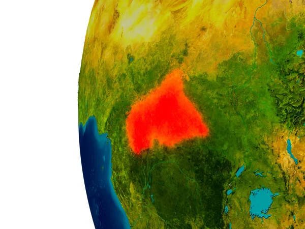 Centraal-Afrika op het model van de planeet aarde — Stockfoto