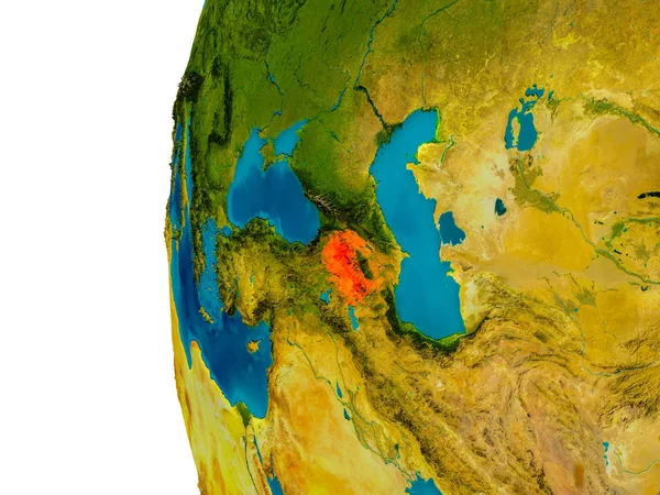 Armenia na modelu planety ziemi — Zdjęcie stockowe
