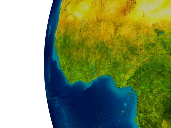 Ghana na modelu planety ziemi — Zdjęcie stockowe