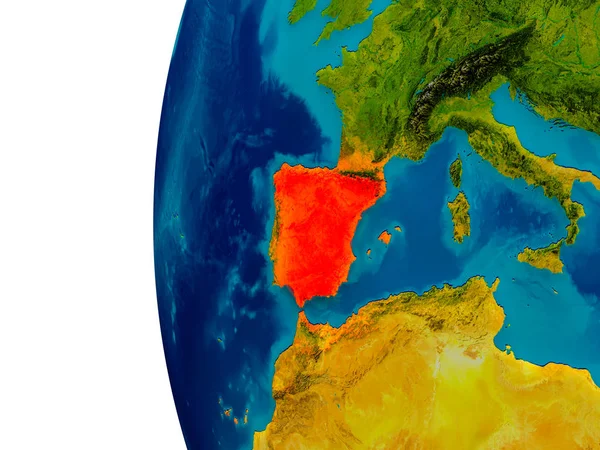 Espanha no modelo do planeta Terra — Fotografia de Stock