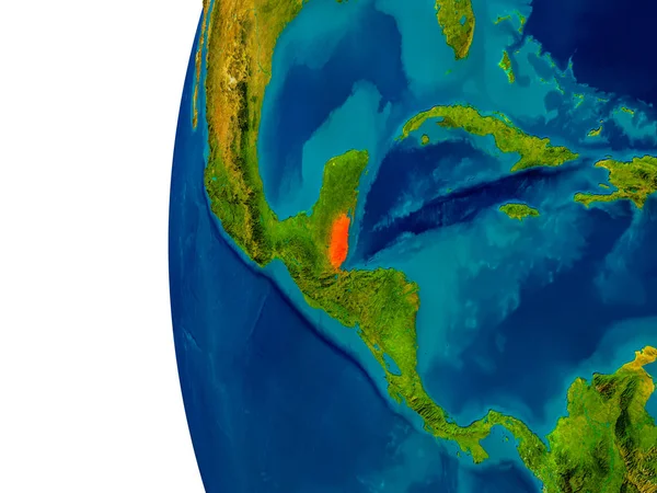 Belize na model planety země — Stock fotografie
