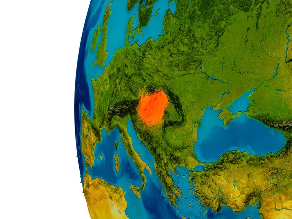 헝가리의 지구 모델에 — 스톡 사진