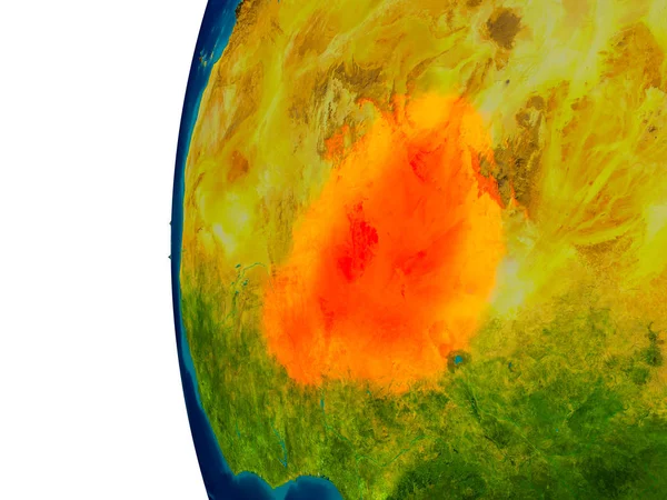 Niger na modelu planety ziemi — Zdjęcie stockowe
