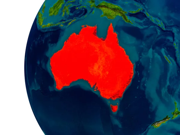 Australien på modell av planeten jorden — Stockfoto