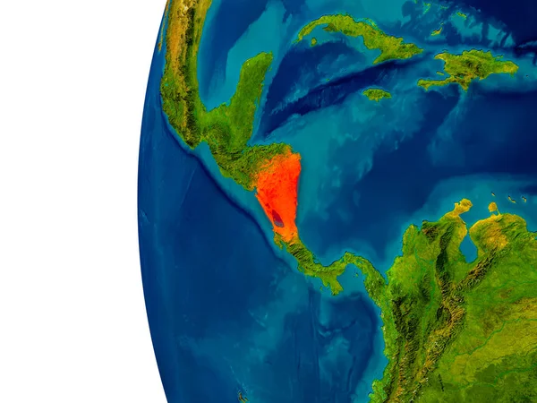 Nicaragua on model of planet Earth — Stock Photo, Image