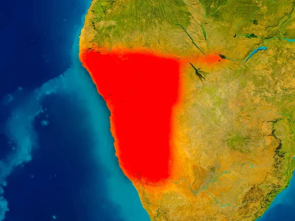 Namibia en el mapa físico — Foto de Stock