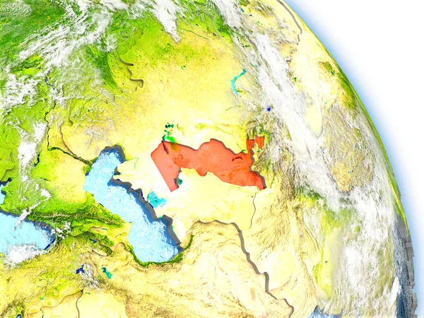 Ouzbékistan sur le modèle de la Terre — Photo
