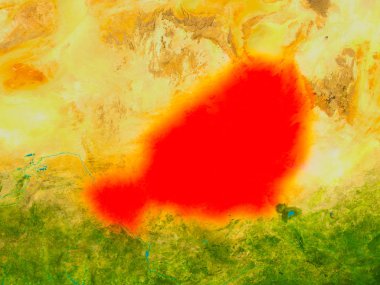 Nijer fiziksel harita üzerinde