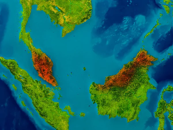 Μαλαισία φυσική χάρτη — Φωτογραφία Αρχείου